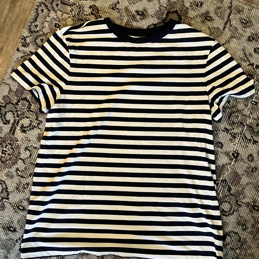 Kit and Ace soho tee blue and White Striped